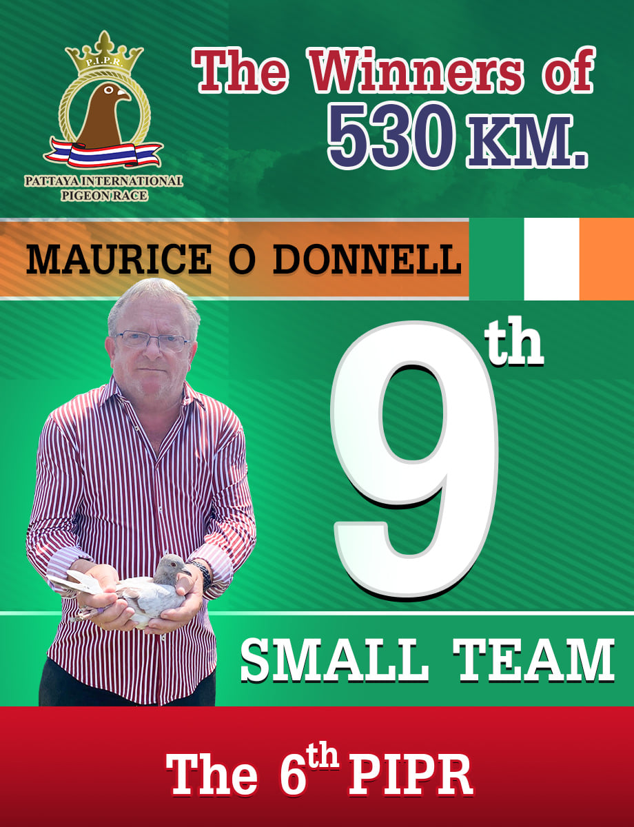 Congratulation to "MAURICE O DONNELL" 9th Small team